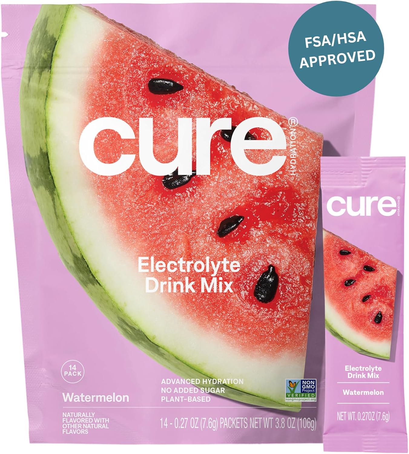 Cure Electrolyte Drink Mix Watermelon Hỗn hợp đồ uống điện giải 14 gói