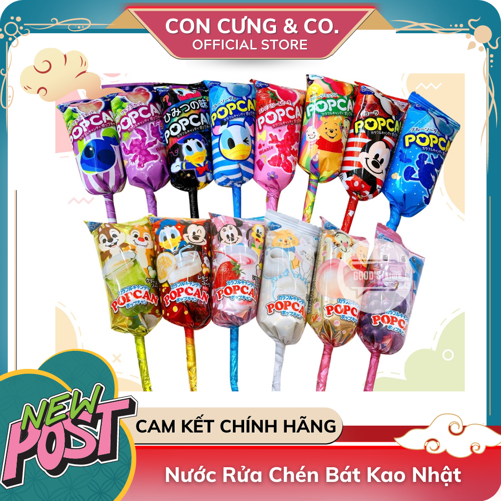 Kẹo mút popcan mickey disney glico