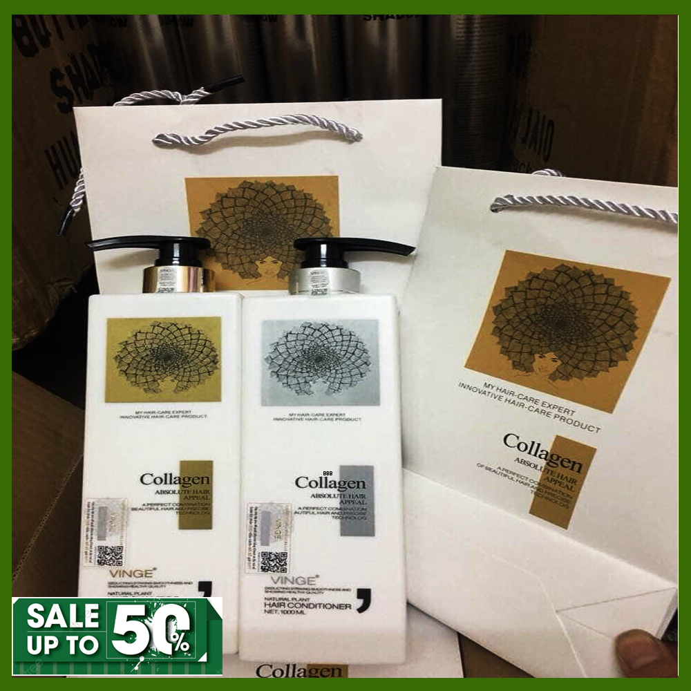 [SẢN PHẨM HOT] CẶP DẦU GỘI VÀ DẦU XẢ COLLAGEN - PHỤC HỒI VÀ KÍCH THÍCH MỌC TÓC 1000ML, Giúp cung cấp duỡng chất cho tóc, hạn chế quá trình rụng tóc. căng tràn sức sống.
