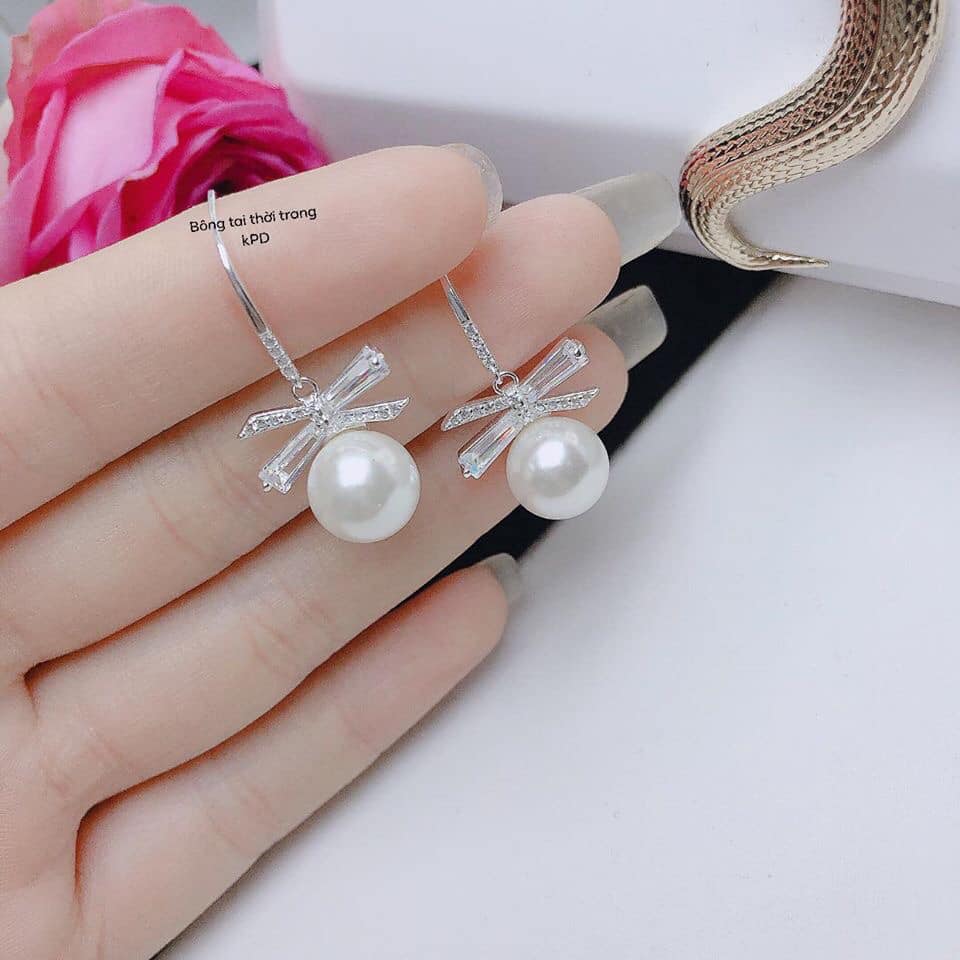 Bông tai bạc Ý thời trang MS11d