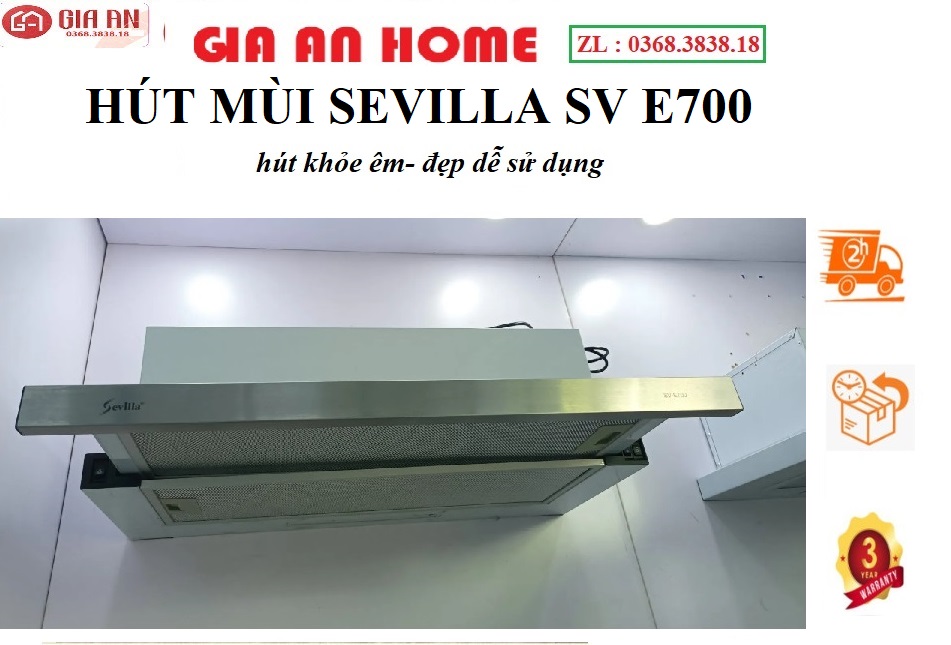 Máy Hút Mùi Sevilla SV E700 | Hút mùi âm tủ Sevilla SV E600 | Hút mùi bếp Fuger FG 06DL, BH 2 năm