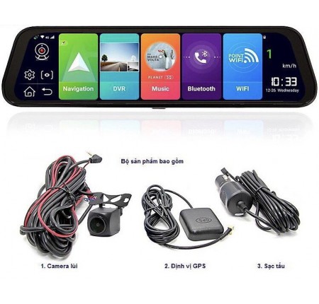 Camera Giám Sát An Ninh Chống Trộm Hành Trình Gương Ô Tô Phisung Z55 Android 8.1