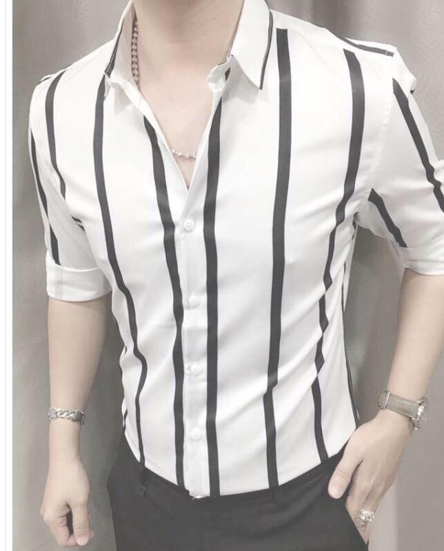 [Hoàn Tiền 15%] [HCM]ÁO SƠ MI NAM SỌC DỌC PHONG CÁCH HÀN QUỐC