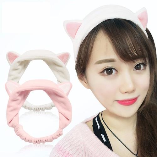 Băng Đô Rửa Mặt Tai Mèo - Màu ngẫu nhiên
