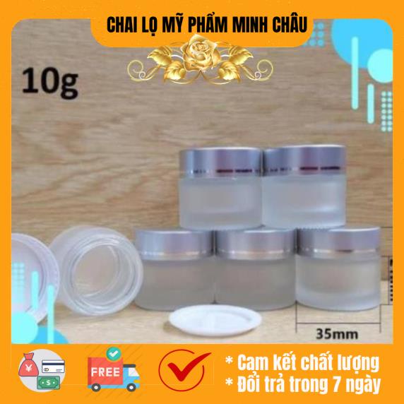Hủ Chiết Mỹ Phẩm Thủy Tinh Nắp Bạc - hủ đựng mỹ phẩm - hủ kem thủy tinh