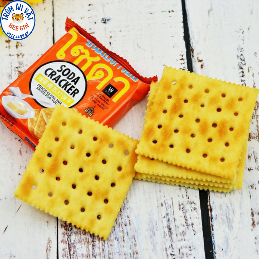 Bánh quy soda cracker vị mặn thái lan, bánh quy ăn kiêng 400g - ăn vặt beegin