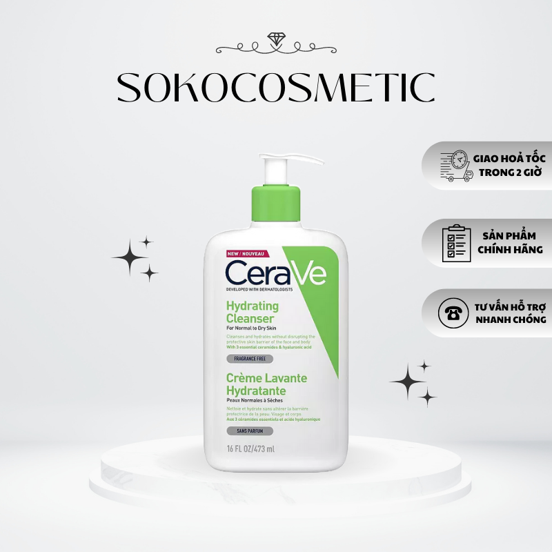 Sữa rửa mặt lành tính cực kì nhẹ dịu cerave