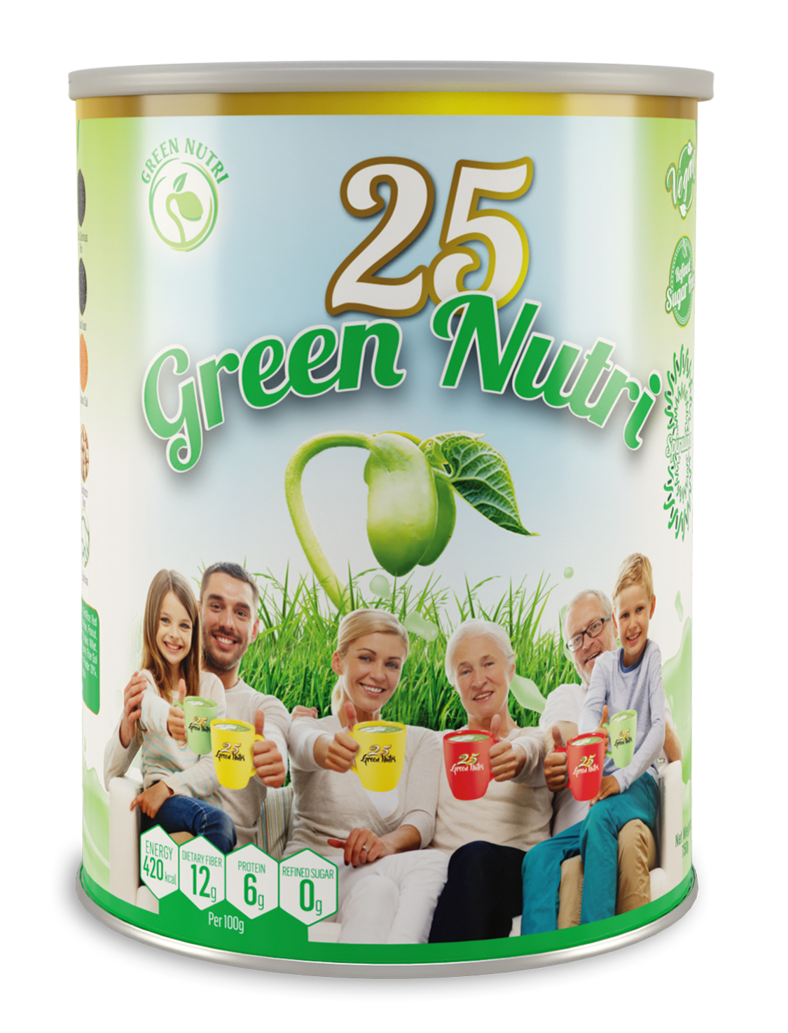 HSD 09/2022 * HÀNG HOT * Sữa bột 25 hạt hữu cơ Green Nutri - Nhập khẩu Singapore - Dành cho người Cao Tuổi - Hộp 750g