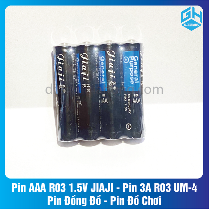 4 viên pin aaa r03 1.5v jiaji - pin 3a r03 um-4 - pin đồng đồ - pin đồ chơi