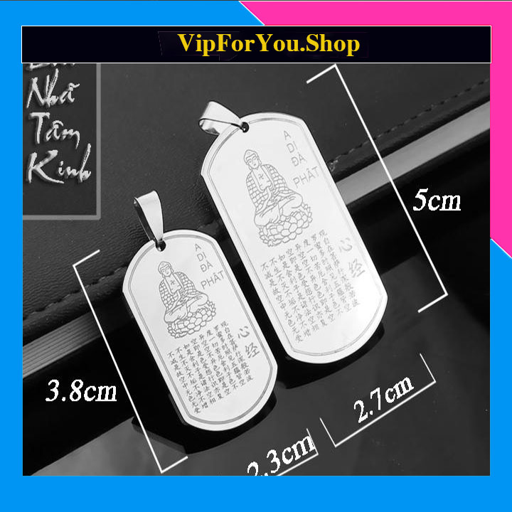 Mặt dây chuyền titan bát nhã tâm kinh màu trắng (tặng dây chuyền cao su 3 li đẹp mà chất)