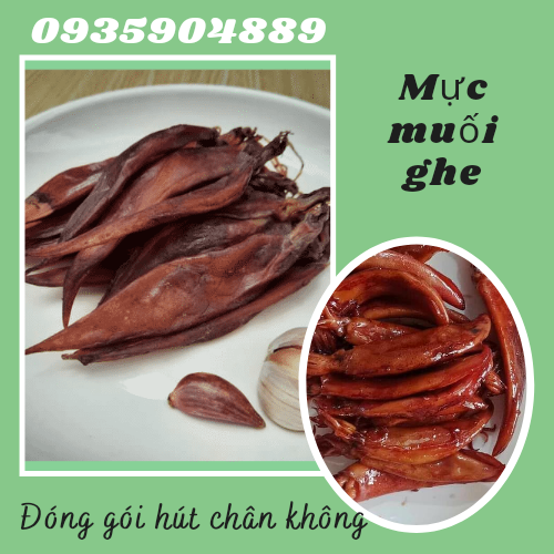 Mực Muối Loại 1 Nha Trang - 1kg size lớn - mực muối ghe - Đóng gói hút chân không
