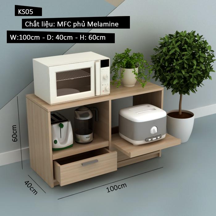 Tủ Kệ Lò Vi Sóng TheMaker Ks05 Vân gỗ nhạt