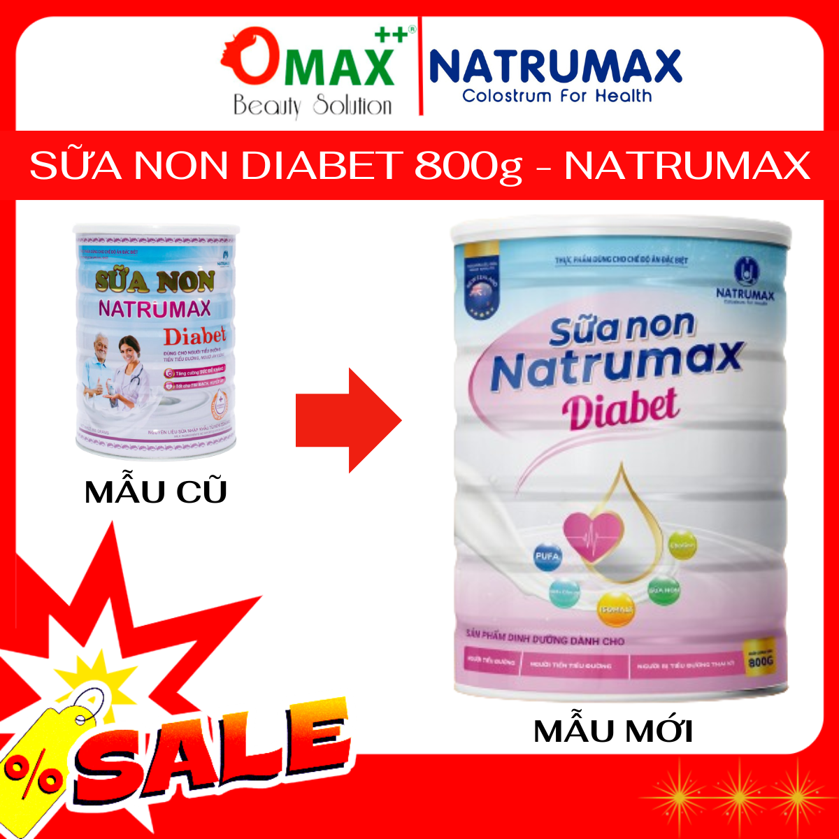 SỮA NON NATRUMAX DIABET 800 Gram Dành Cho Người Ăn Kiêng - Tiểu Đường