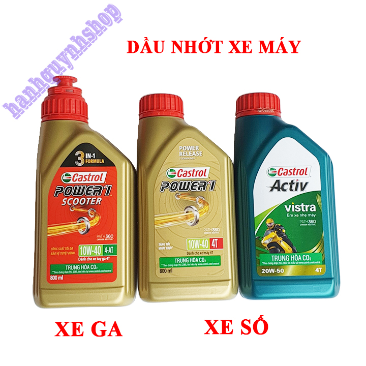 Dầu nhớt xe máy Castrol Power 800ml cho xe ga, xe số chính hãng