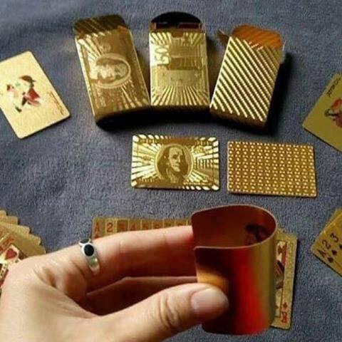 Bộ Bài Tây Mạ Vàng - Bộ Bài Tây Dolar USA Euro Mạ Vàng Cao Cấp Sang Trọng