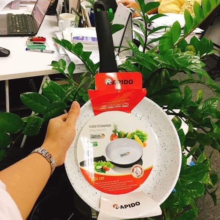 CHẢO TỪ MEN GỐM RAPIDO SIZE 28cm ĐÁY LIỀN