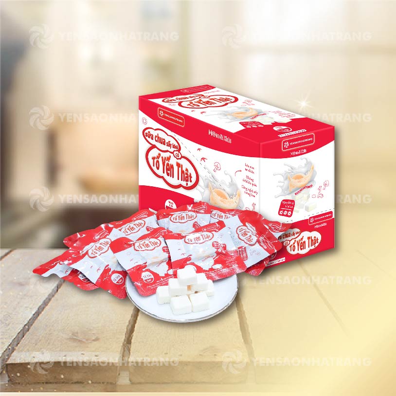 Sữa chua khô có tổ yến thật 19g - hộp 50 gói