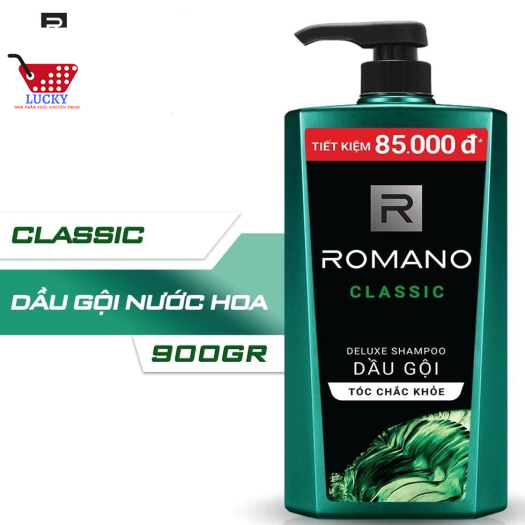 Chai Dầu gội Romano Classic 900g-Hương Nước hoa Cao Cấp