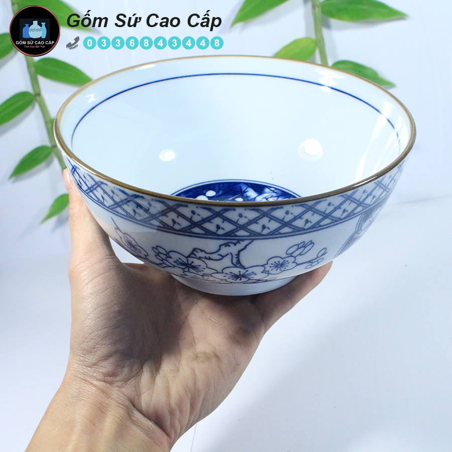 Tô ăn bún ,Tô ăn phở họa tiết 'HOA ĐÀO" bát tràng chính hãng cao cấp