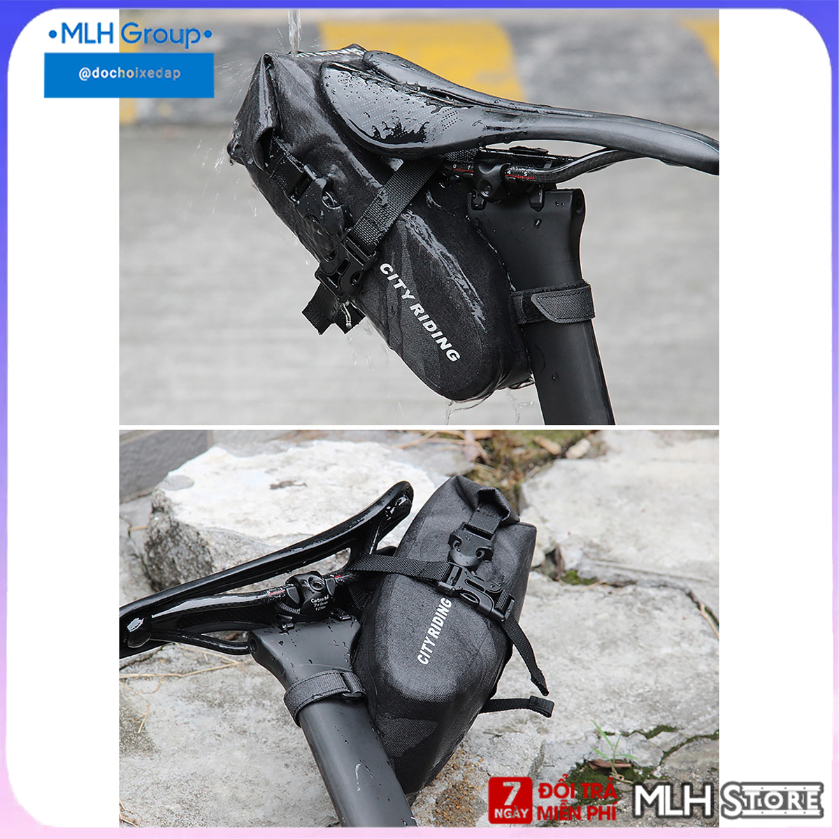 Túi treo gắn dưới cốt yên sau cho xe đạp thể thao, xe đạp đua, xe đạp địa hình cỡ lớn chống nước MLH