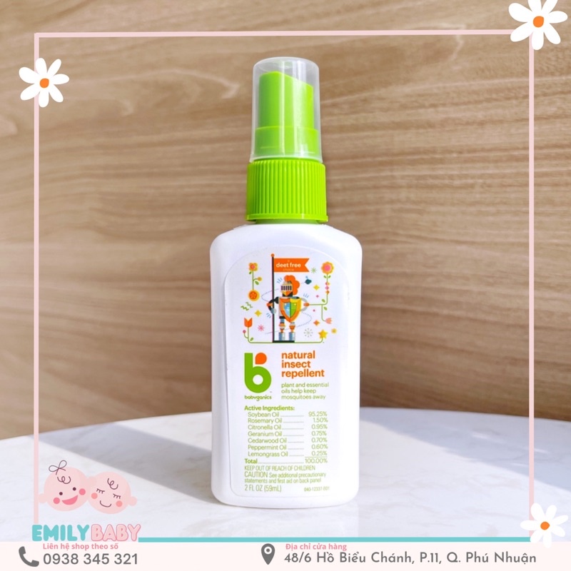 Tinh dầu bôi chống muỗi côn trùng đốt babyganics 59ml