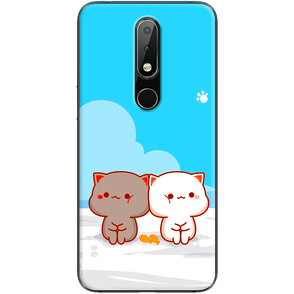 [HCM]Ốp lưng Nokia 5.1 Plus Mèo mập nền xanh