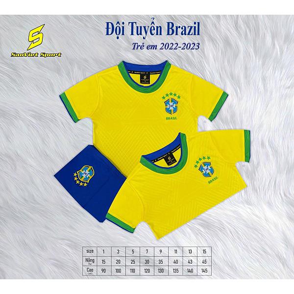 Quần áo Bóng đá Trẻ em đội tuyển Brazil màu Vàng