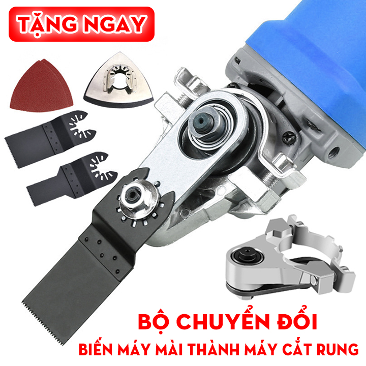 Bộ chuyển đổi máy mài thành máy cắt rung - Tặng bộ 2 lưỡi cắt + đĩa chà tam giác - Máy chà nhám - Máy cạo