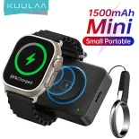 KUULAA Portable Charger for Apple Watch 1500mAh iWatch Charger Power Bank Compact Magnetic iWatch Charger Extra Power Bank Keychain Style Gift Travel Smart Watch Charger for Apple Watch Series 8 7 6 5 4 3 2 1 SE Ultra