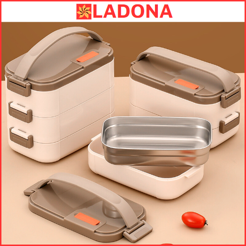Hộp đựng cơm giữ nhiệt ,hộp cơm trưa văn phòng dễ thương 2 tầng 3tầng  inox 304 cao cấp dùng cho lò vi sóng HC3