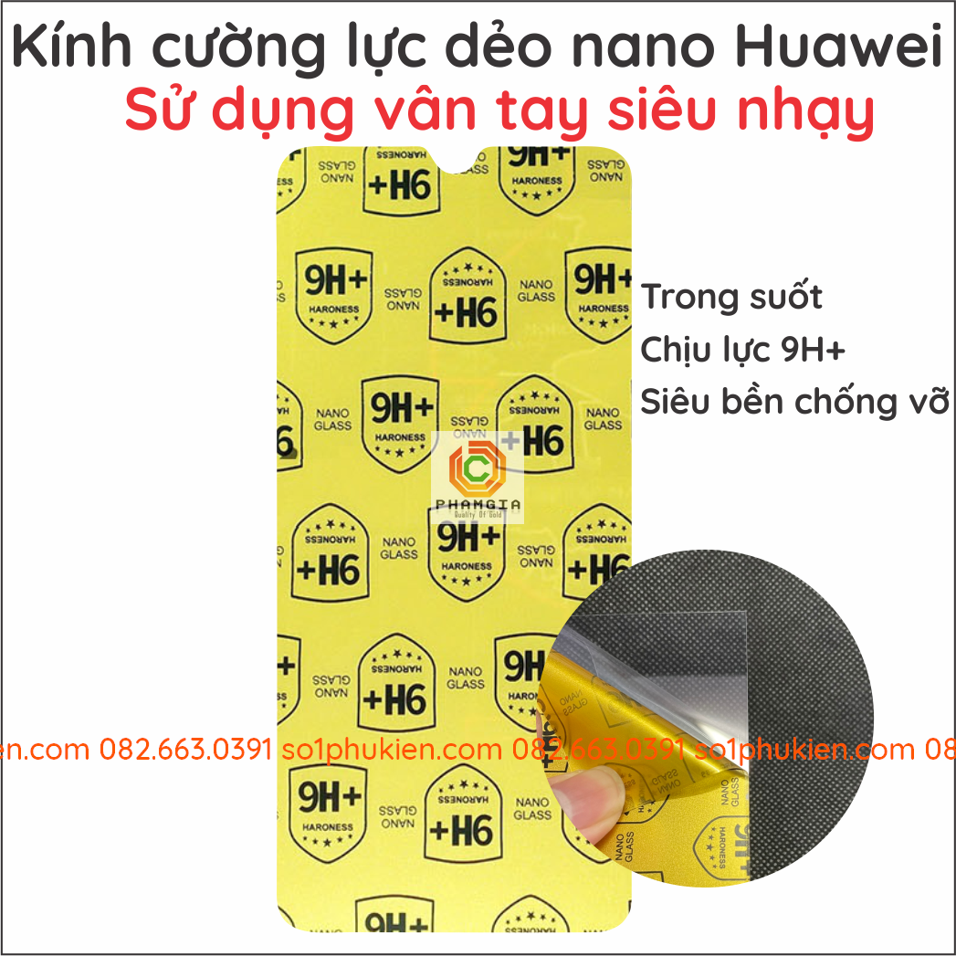 Dán cường lực huawei p20 lite/ p20 lite 2019/p30/ p30 lite/ p20 pro nano siêu dẻo siêu bền nano