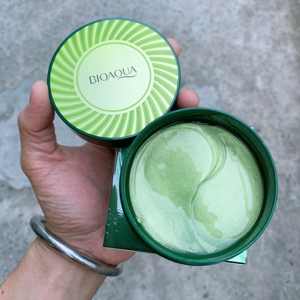 [HCM]Hộp 60 Miếng Mặt Nạ Dưỡng Mắt Mờ Thâm Quầng Bioaqua Tảo Biển Màu Xanh