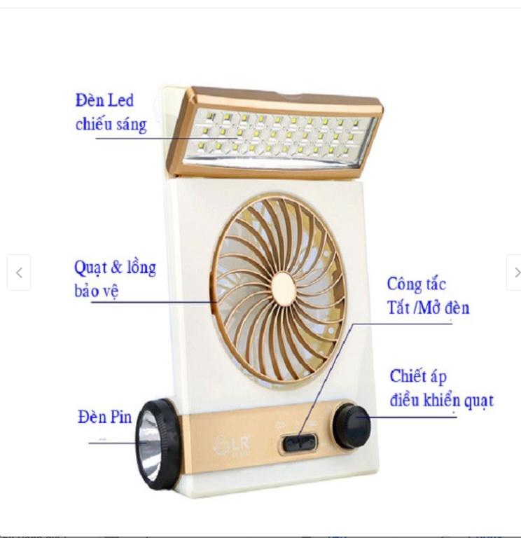 Quạt tích điện, quạt sạc tích điện năng lượng mặt trời giá rẻ cao cấp, loại quạt đứng sạc điện 3 trong 1 có đèn pin cực sáng