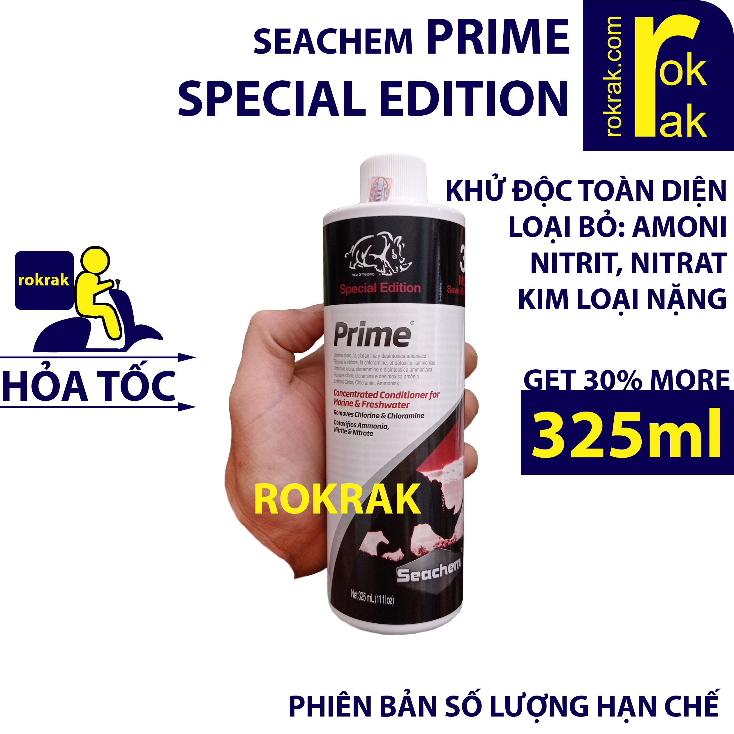 Dung dịch khử nước mới TOÀN DIỆN Seachem PRIME 250ml 325ml 500ml 1000ml (CÓ TEM 250 325 500 1000 ML) Làm sạch nước cho hồ cá
