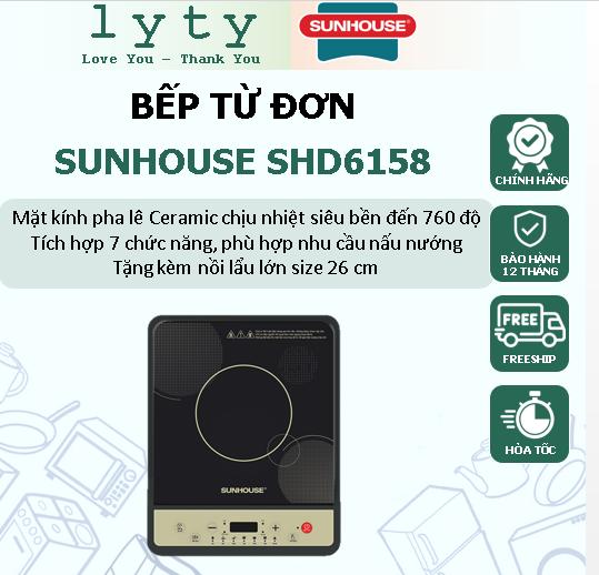BẾP TỪ ĐƠN SUNHOUSE SHD6158. ĐẸP - BỀN- SANG- BẢO HÀNH CHÍNH HÃNG TOÀN QUỐC