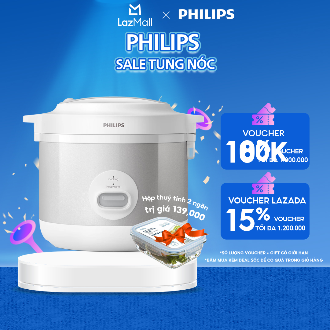 Nồi Cơm Điện Philips Dòng 1000 Series Philips HD3008/30 - Hàng Phân Phối Chính Hãng