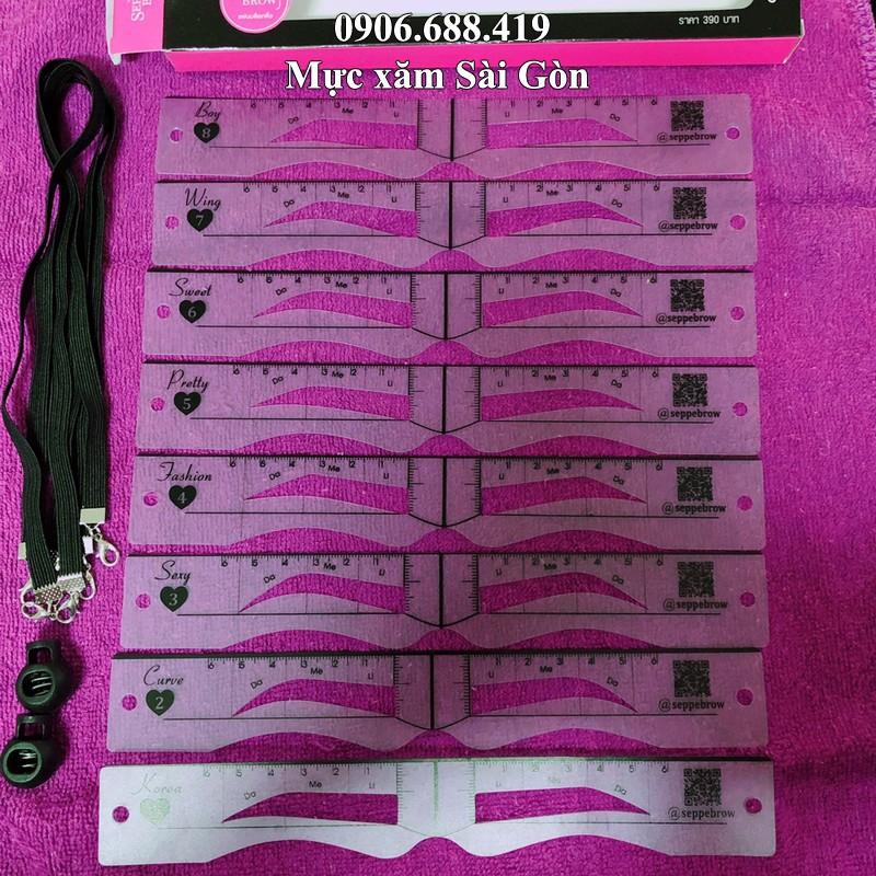 [HCM]Bộ 8 khuôn kẻ lông mày phun xăm của Thái siêu chuẩn
