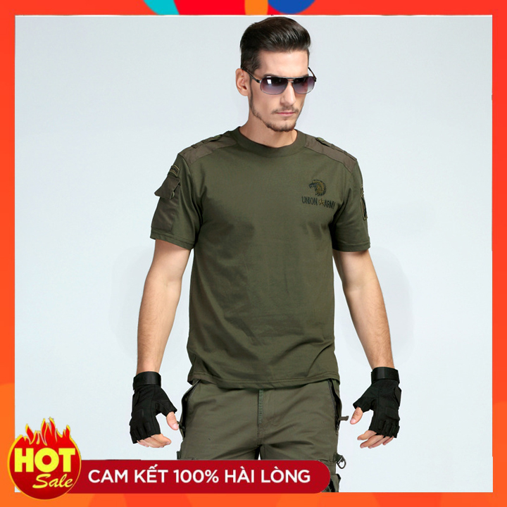 Áo Phông Nam Lính Mỹ Chất Liệu Cotton Mềm Mịn Không Xù Co Giãn Thoáng Mát Dành Cho Nam -Áo Thun Cộc Tay Nam Kiểu Lính Sành Điệu Mạnh Mẽ Phong Cách