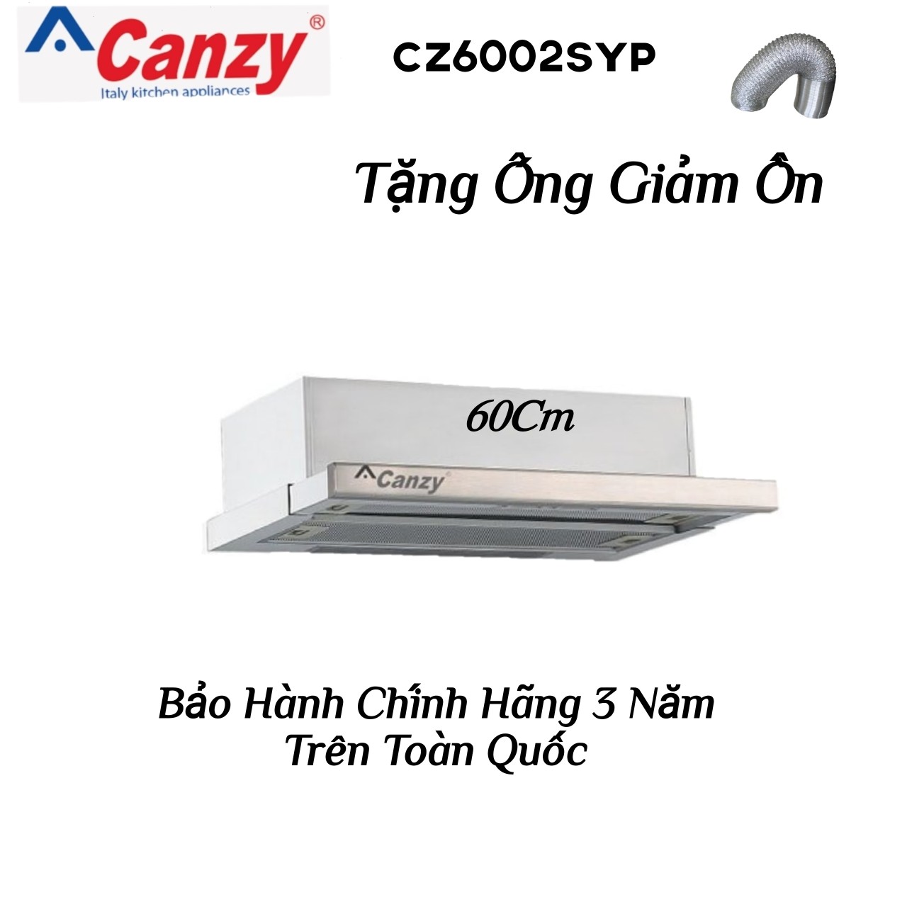 Máy Khử Mùi Âm Tủ Dài 60Cm CANZY CZ6002SYP