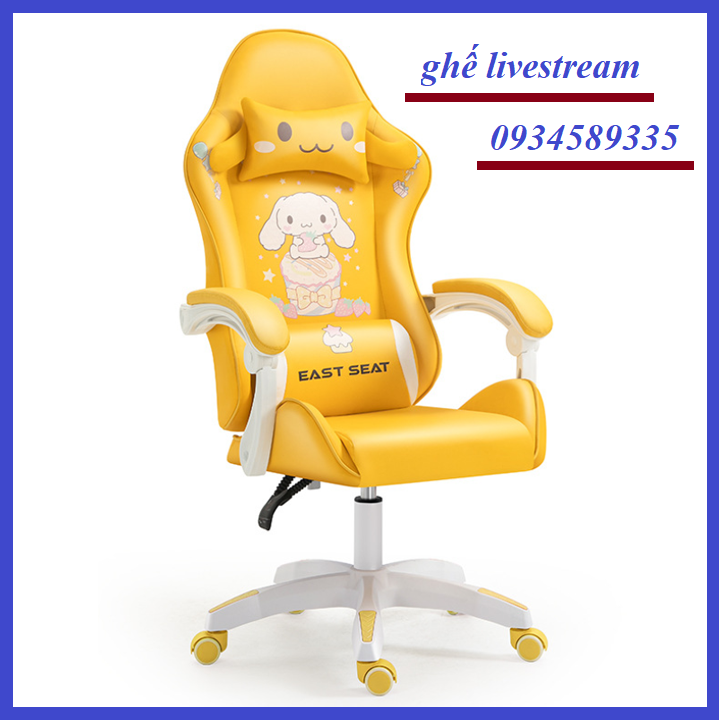 Ghế livestream cao cấp, ghế game, ghế văn phòng, ghế làm việc mẫu mới nhất, chân xoay 5 cánh ngả lưng