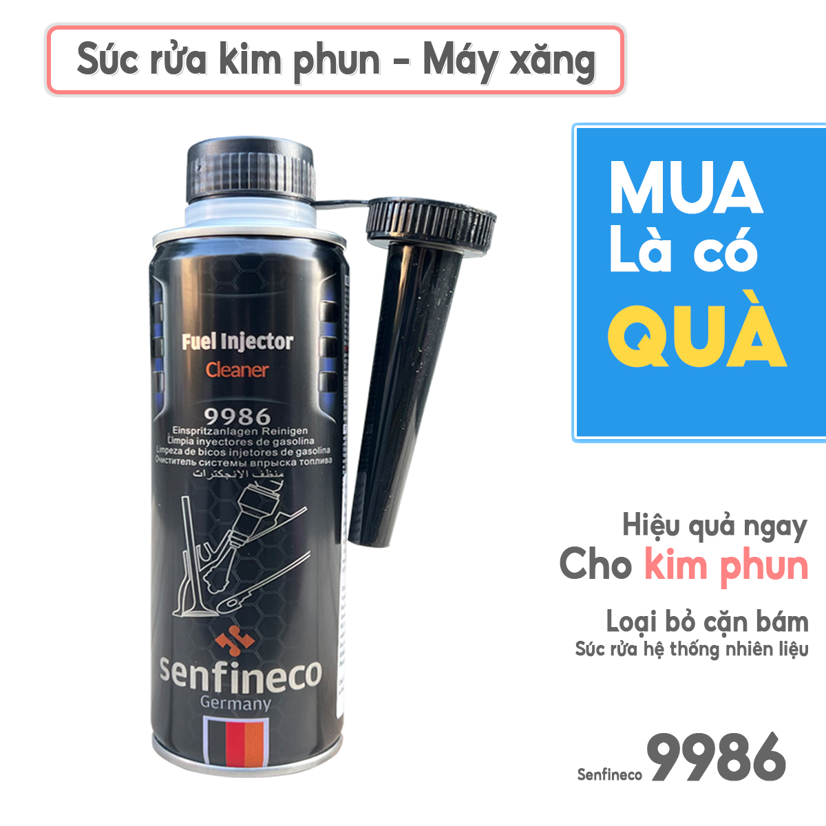 Senfineco 9986 dung dịch vệ sinh kim phun buồng đốt máy xăng