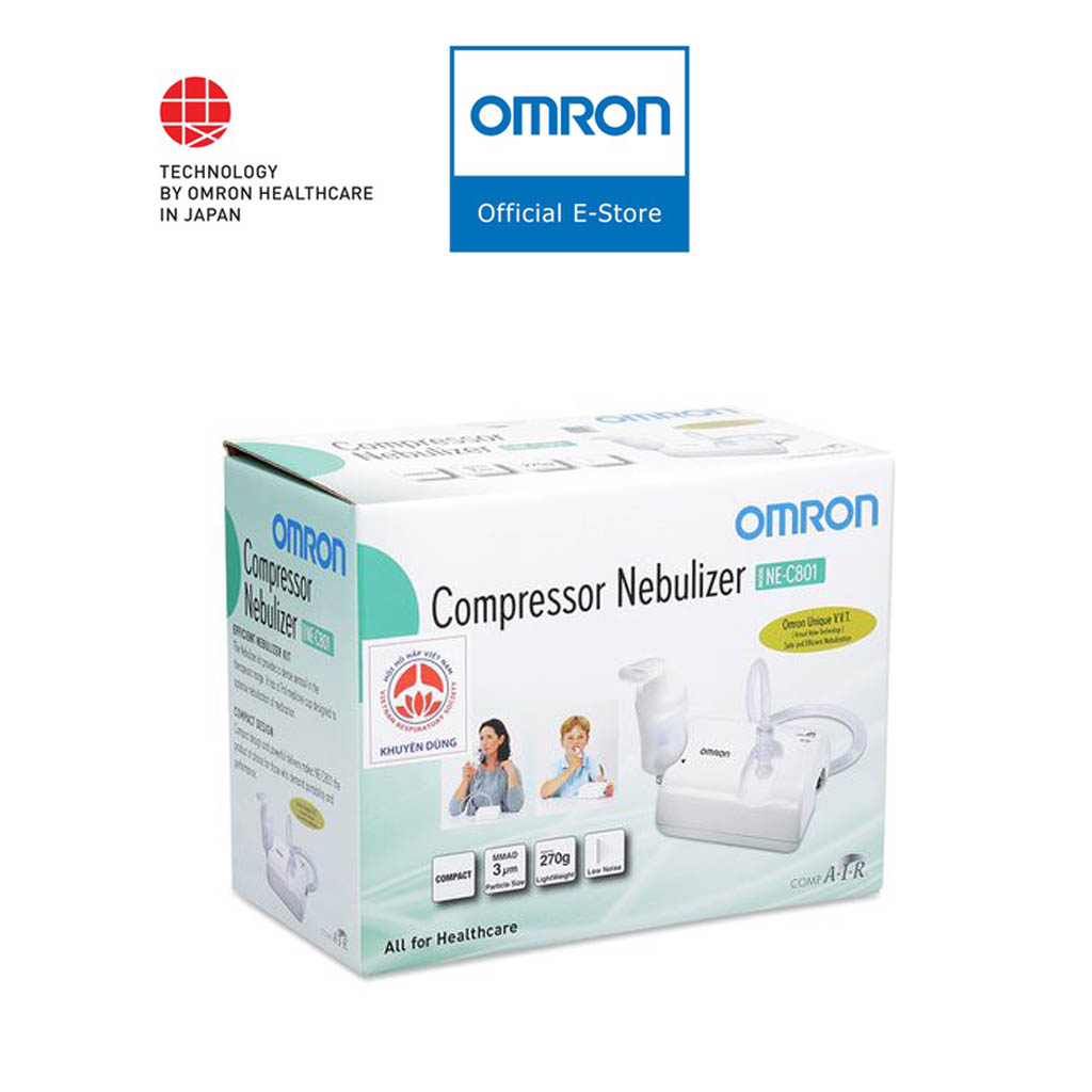 Máy xông mũi họng omron ne-c801 - thương hiệu nhật bản , bảo hành 2 năm