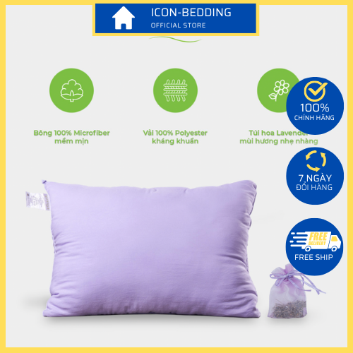 Ruột gối thơm lavender everon, gối mềm hương thơm nhẹ nhàng - chính hãng by icon-bedding