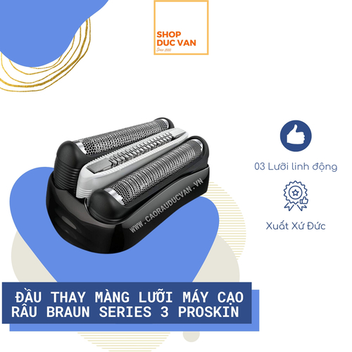 [FREESHIP MAX] Đầu Thay Màng Lưỡi Máy Cạo Râu Braun Series 3 ProSkin thế hệ mới 3090cc 3080s 3070cc 3050cc 3045s 3040s 3030s 3020s 3010s 3000s [ Shop Đức Vân ]