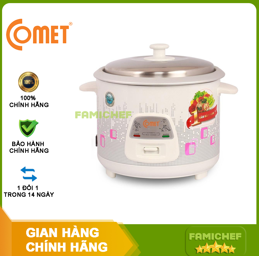 Nồi cơm điện comet cm8019 - nồi cơ 1.8 lít- công suất 700w - bảo hành 12 tháng