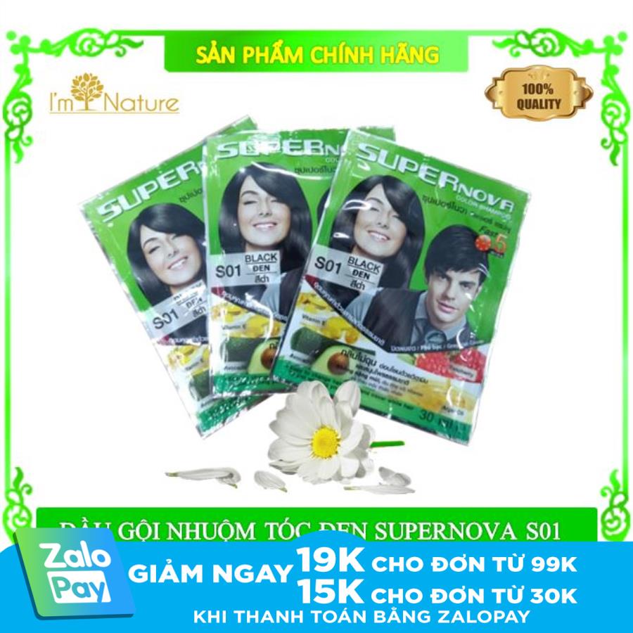DẦU GỘI NHUỘM TÓC SUPERNOVA S01 (30ml) - GIÚP TÓC ĐEN - 1 GÓI
