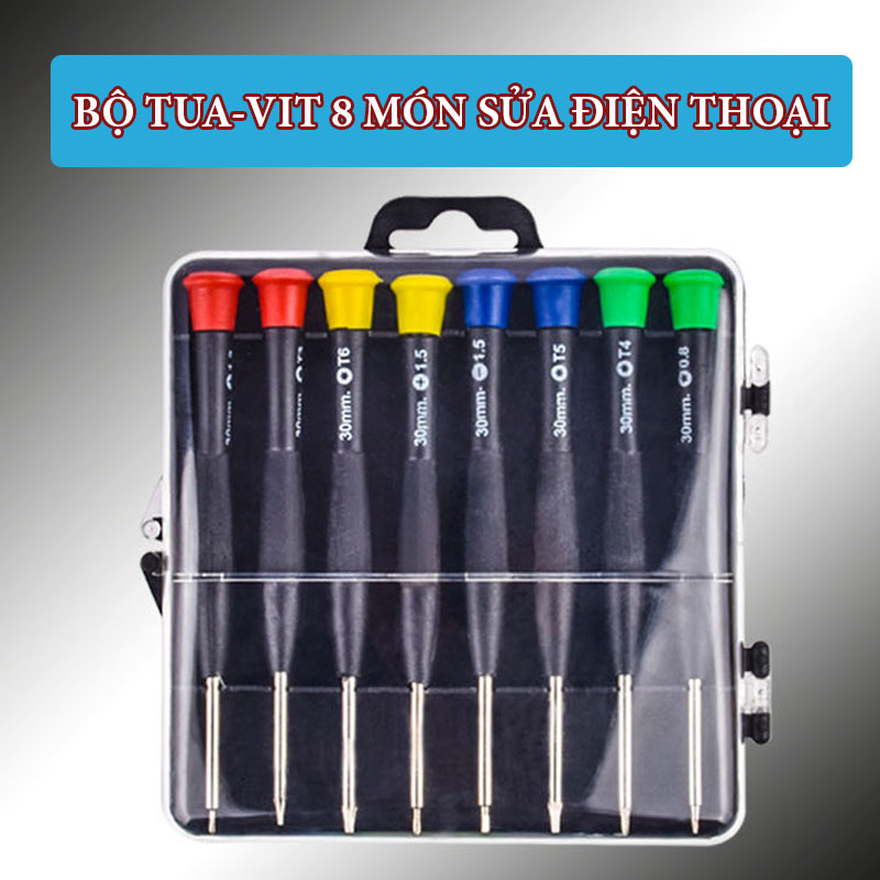 Bộ tua vít tháo lắp điện thoại, bộ tua vít 8 món sửa đồng hồ, mở laptop, kính mắt