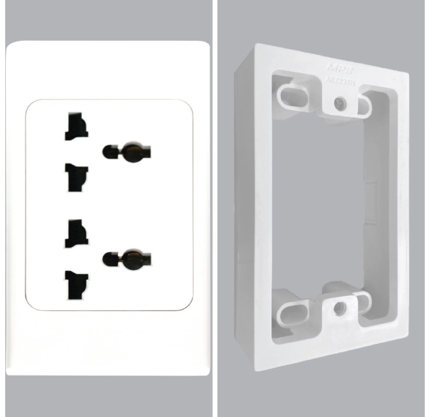 [HCM]Combo ổ đôi 3 chấu + đế nổi MPE