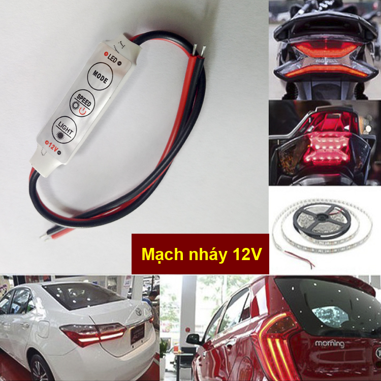 Mạch Nháy 12v Cho bóng LED, đèn phanh xe nhấp nháy, dây LED trang trí