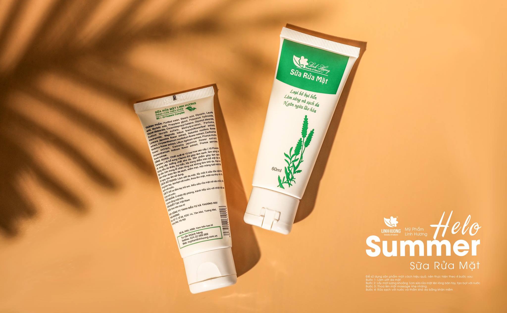 Sữa rửa mặt Linh Hương 60ml giúp làm sạch da, dưỡng ẩm và ngăn ngừa lão hóa
